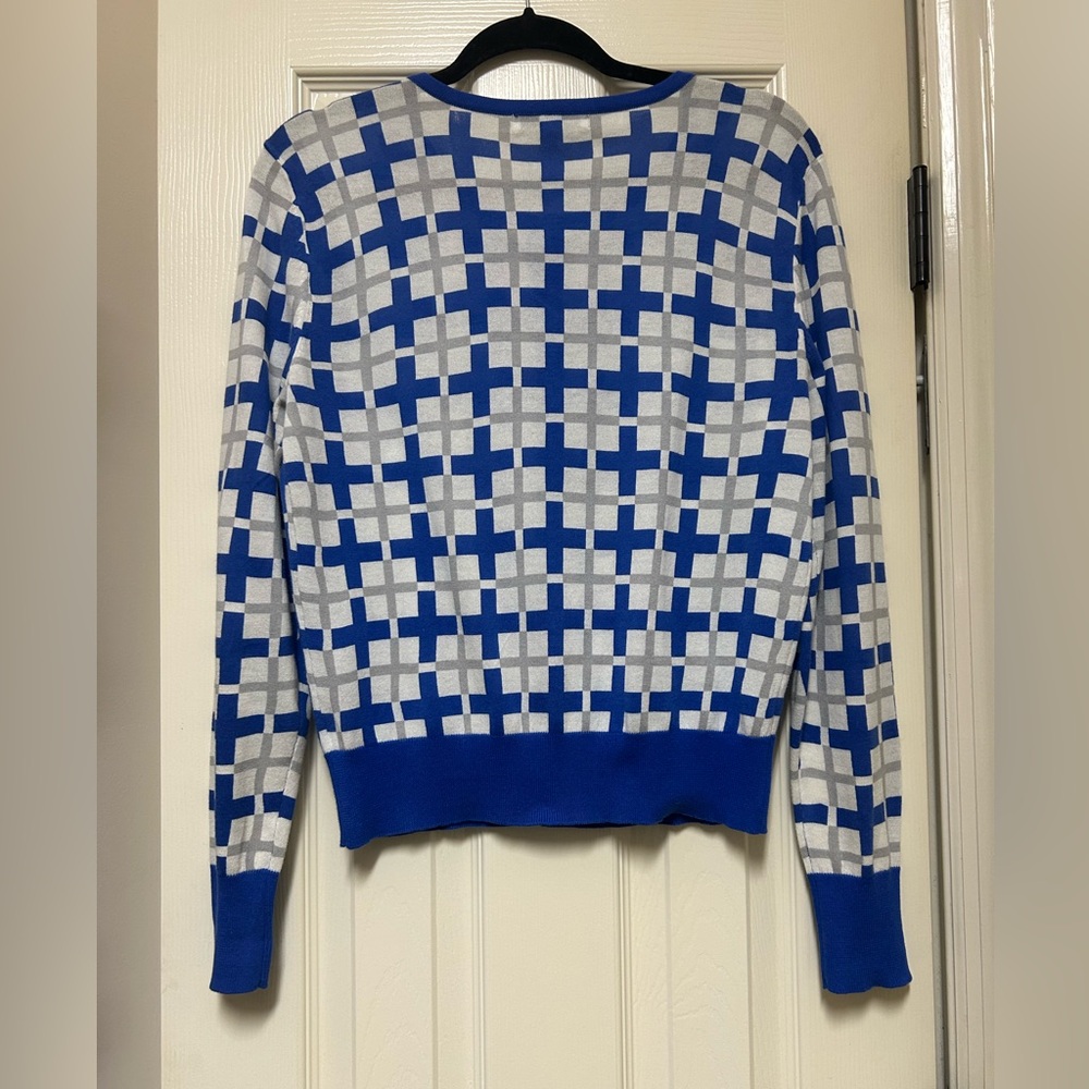 Blue,White and Gray Women's Sweater - Picture 2 of 6